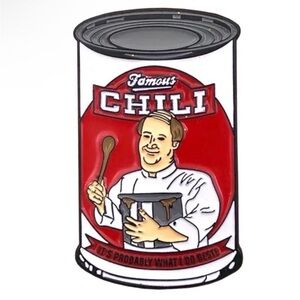 Kevin's Famous Chili" Show off your love for Chili Enamel Metal Pin
